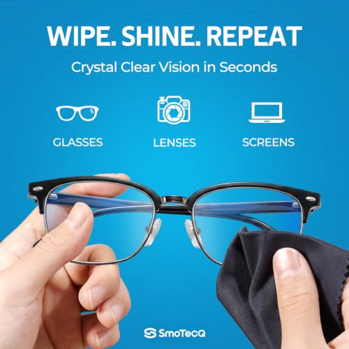 SmoTecQ 12 Pack Microfibre Glasses Cleaning Cloths (15x18cm): image 3