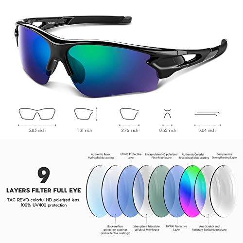 BEACOOL Polarized Sports Sunglasses Men Women Running Cycling Hiking