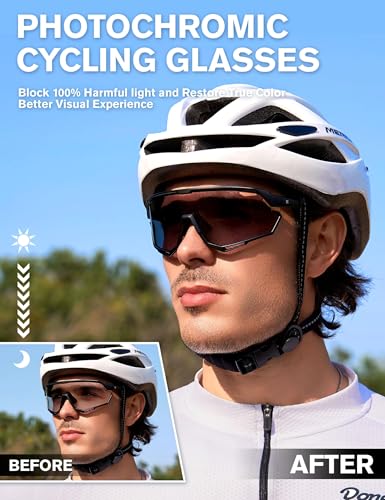 Bircenpro Photochromic Sports Cycling Glasses: Lightweight UV400 Protection Sunglasses: image 3