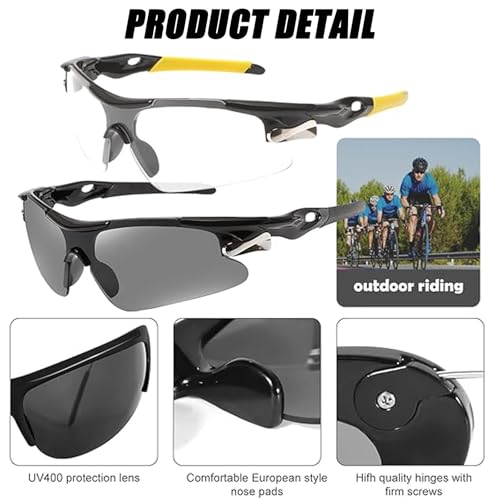 EXQUIMA 3 Pcs Cycling Glasses: image 4