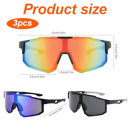 GYTFOG 3 Pcs Cycling Glasses: image 3