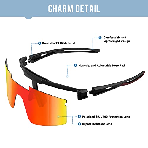 konqkin Cycling Glasses-Sports-Sunglasses-Mens-Womens-Polarised: image 4