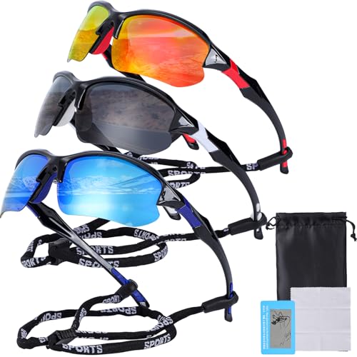 Risipu 3 Pack Sports Sunglasses for Men Women