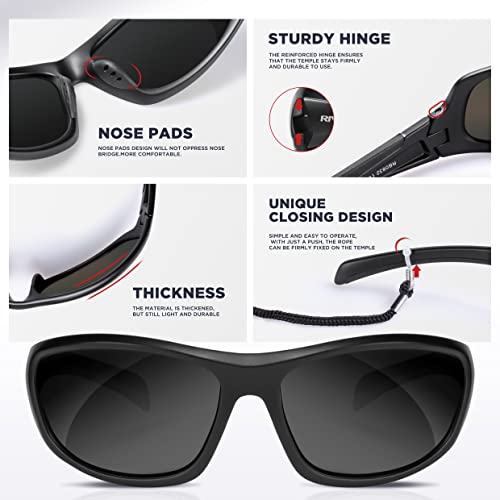 RIVBOS Polarized Sports Sunglasses Driving shades For Men TR90: image 4